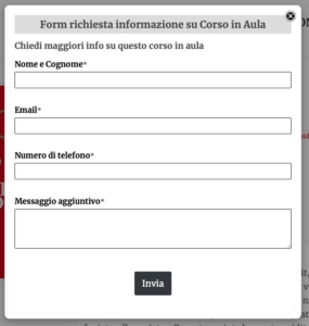 richiesta corso in aula
